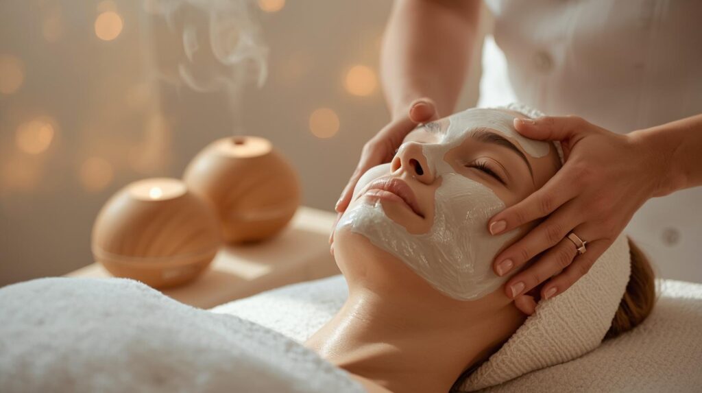 2. serenity skin theraphy desc gabungan terapi aromaterapi, urutan lembut & masker pendingin untuk menyejukkan kulit kembalikan keseimbangan dalam diri & kulitmu.